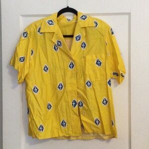 Yellow Patterned Women's Blouse